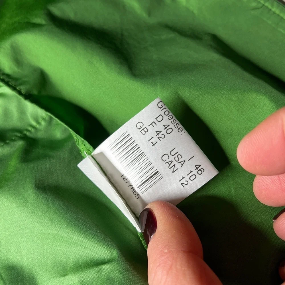 St Emile Sz 10 Green Nylon Lightweight Front Button Jacket Blazer